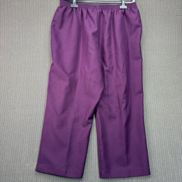 Alfred Dunner Womens Plus Size 24W Plum Elastic waist Pull-On Pants - Picture 4 of 10